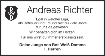 Anzeige von Andreas Richter von OM-Medien
