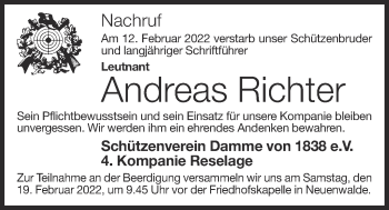Anzeige von Andreas Richter von OM-Medien