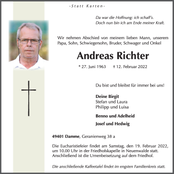 Anzeige von Andreas Richter von OM-Medien