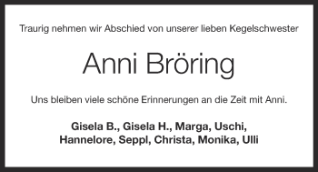 Anzeige von Anni Bröring von OM-Medien