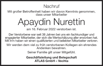 Anzeige von Apaydin Nurettin von OM-Medien