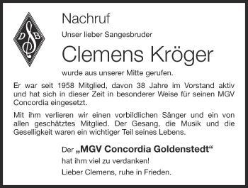 Anzeige von Clemens Kröger von OM-Medien