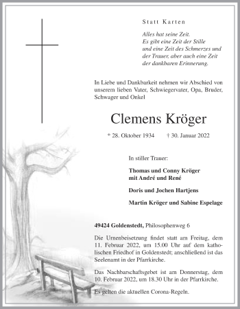 Anzeige von Clemens Kröger von OM-Medien