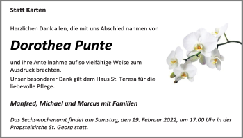 Anzeige von Dorothea Punte von OM-Medien