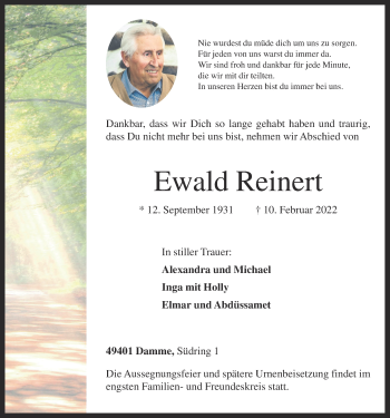 Anzeige von Ewald Reinert von OM-Medien