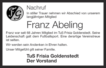 Anzeige von Franz Abeling von OM-Medien