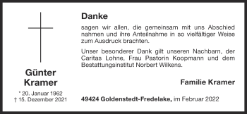 Anzeige von Günter Kramer von OM-Medien