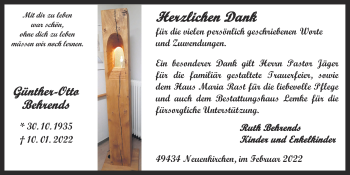 Anzeige von Günther-Otte Behrends von OM-Medien