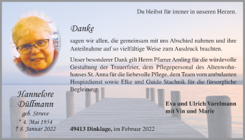 Anzeige von Hannelore Düllmann von OM-Medien