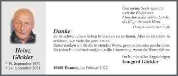 Anzeige von Heinz Göckler von OM-Medien