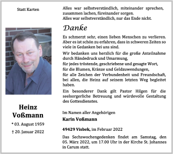 Anzeige von Heinz Voßmann von OM-Medien