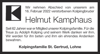 Anzeige von Helmut Kamphaus von OM-Medien