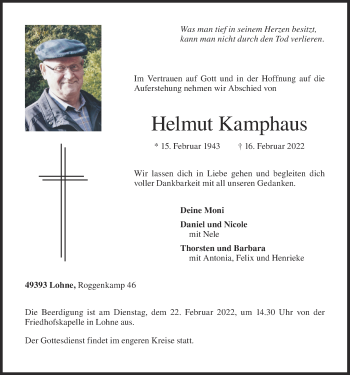 Anzeige von Helmut Kamphaus von OM-Medien