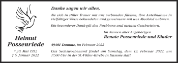 Anzeige von Helmut Possenriede von OM-Medien