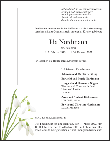 Anzeige von Ida Nordmann von OM-Medien