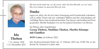 Anzeige von Ida Thoben von OM-Medien