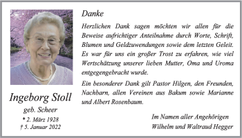 Anzeige von Ingeborg Stoll von OM-Medien