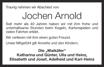 Anzeige von Jochen Arnold von OM-Medien