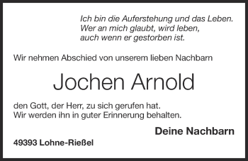 Anzeige von Jochen Arnold von OM-Medien
