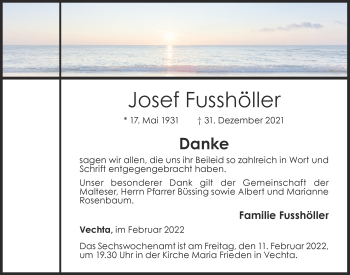 Anzeige von Josef Fusshöller von OM-Medien