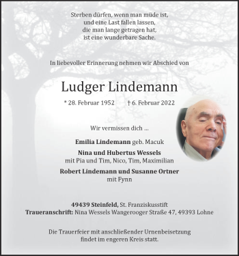 Anzeige von Ludger Lindemann von OM-Medien