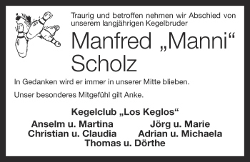 Anzeige von Manfred Scholz von OM-Medien