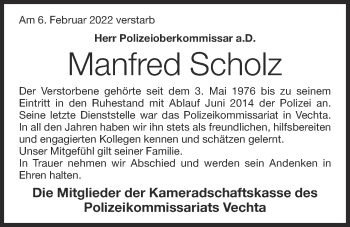 Anzeige von Manfred Scholz von OM-Medien