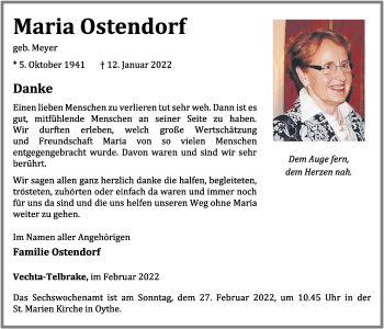 Anzeige von Maria Ostendorf von OM-Medien