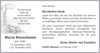 Anzeige von Maria Ronnebaum von OM-Medien