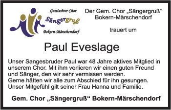 Anzeige von Paul Eveslage von OM-Medien