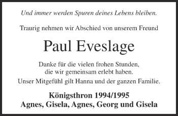 Anzeige von Paul Eveslage von OM-Medien
