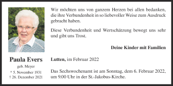 Anzeige von Paula Evers von OM-Medien