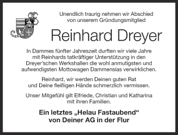 Anzeige von Reinhard Dreyer von OM-Medien
