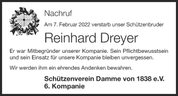 Anzeige von Reinhard Dreyer von OM-Medien
