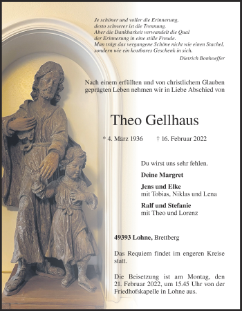 Anzeige von Theo Gellhaus von OM-Medien