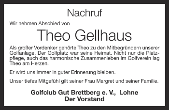 Anzeige von Theo Gellhaus von OM-Medien