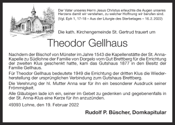 Anzeige von Theo Gellhaus von OM-Medien