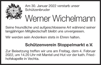 Anzeige von Werner Wichelmann von OM-Medien