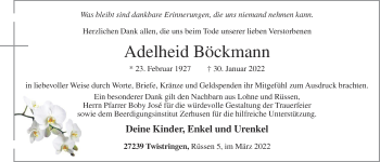 Anzeige von Adelheid Böckmann von OM-Medien