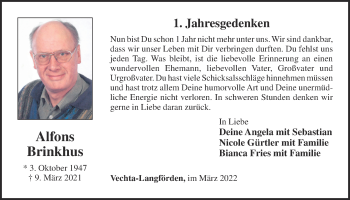 Anzeige von Alfons Brinkhus von OM-Medien
