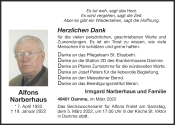 Anzeige von Alfons Narberhaus von OM-Medien