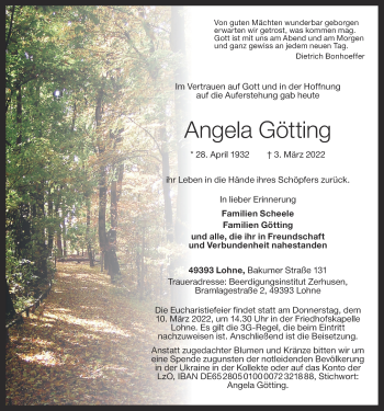 Anzeige von Angela Götting von OM-Medien