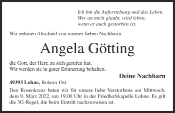 Anzeige von Angela Götting von OM-Medien