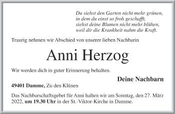 Anzeige von Anni Herzog von OM-Medien