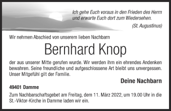 Anzeige von Bernhard Knop von OM-Medien
