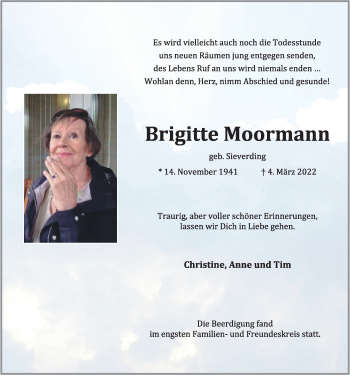 Anzeige von Brigitte Moormann von OM-Medien
