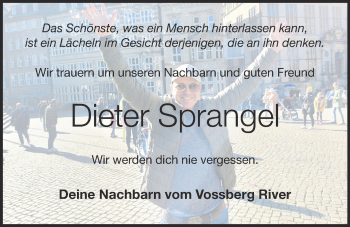 Anzeige von Dieter Sprangel von OM-Medien