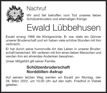 Anzeige von Ewald Lübbehusen von OM-Medien