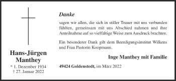 Anzeige von Hans-Jürgen Manthey von OM-Medien