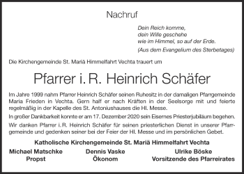 Anzeige von Heinrich Schäfer von OM-Medien